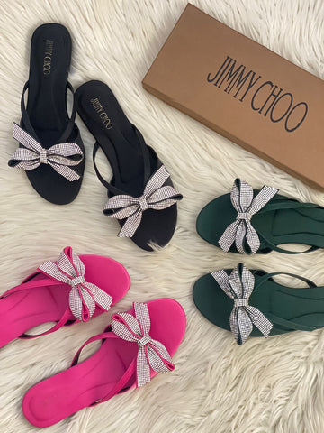 Jimmy Choo Bow Satin Sandals