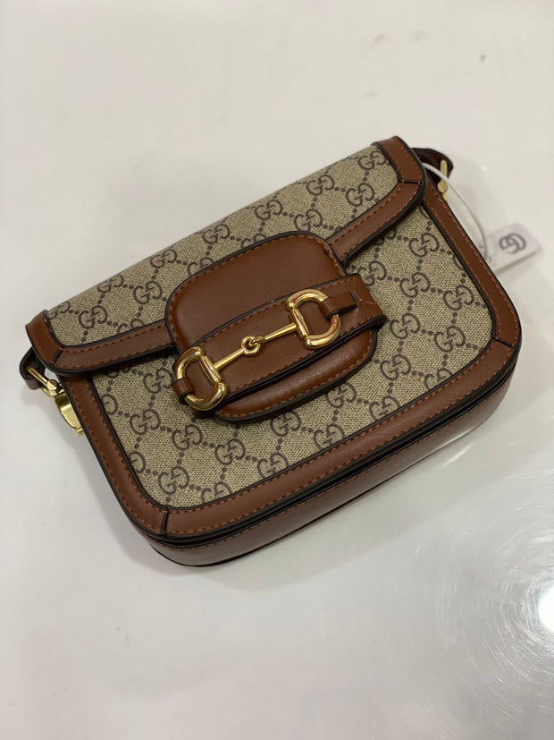 GUCCI 1995 HORSEBIT GG ORIGINAL FABRIC SHOULDER BAG…