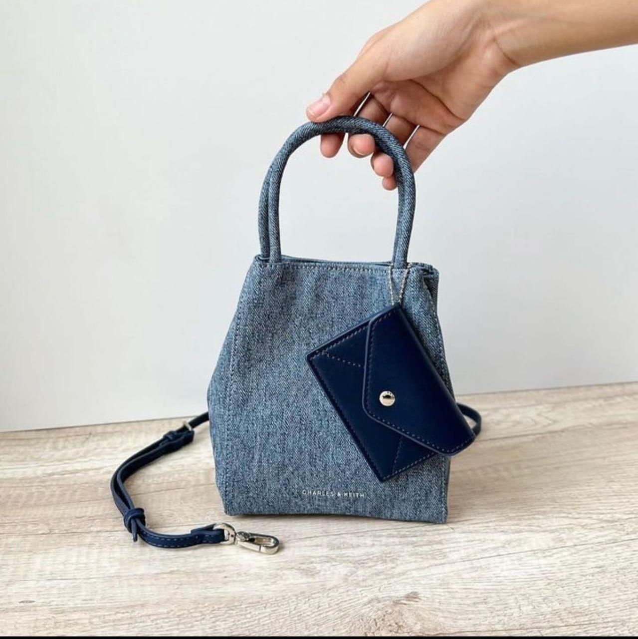 Charles & Keith Matina Crinkle-Effect Elongated Bag