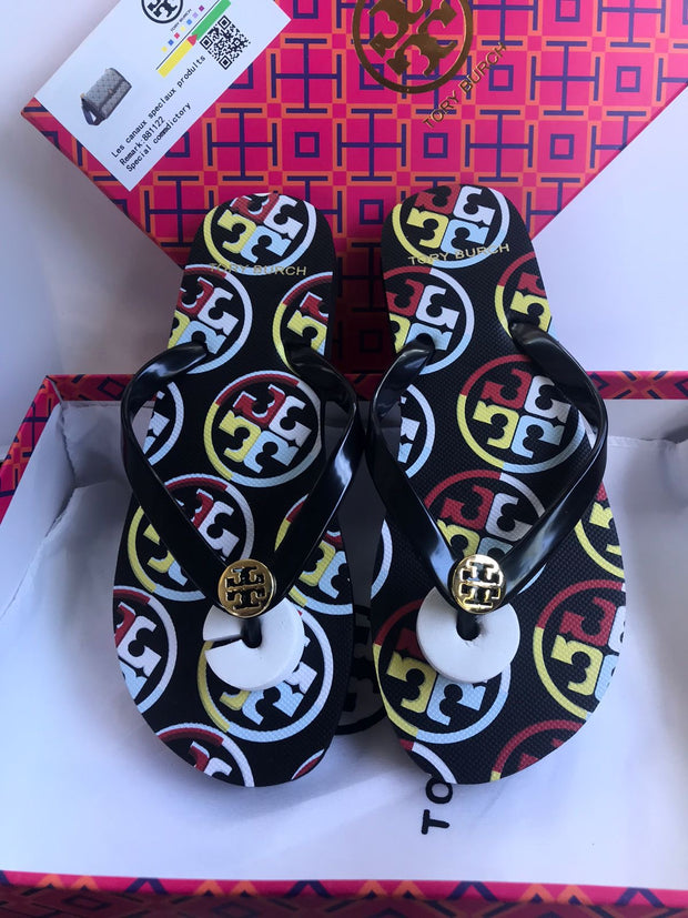Tory Burch Multi Flip Flops