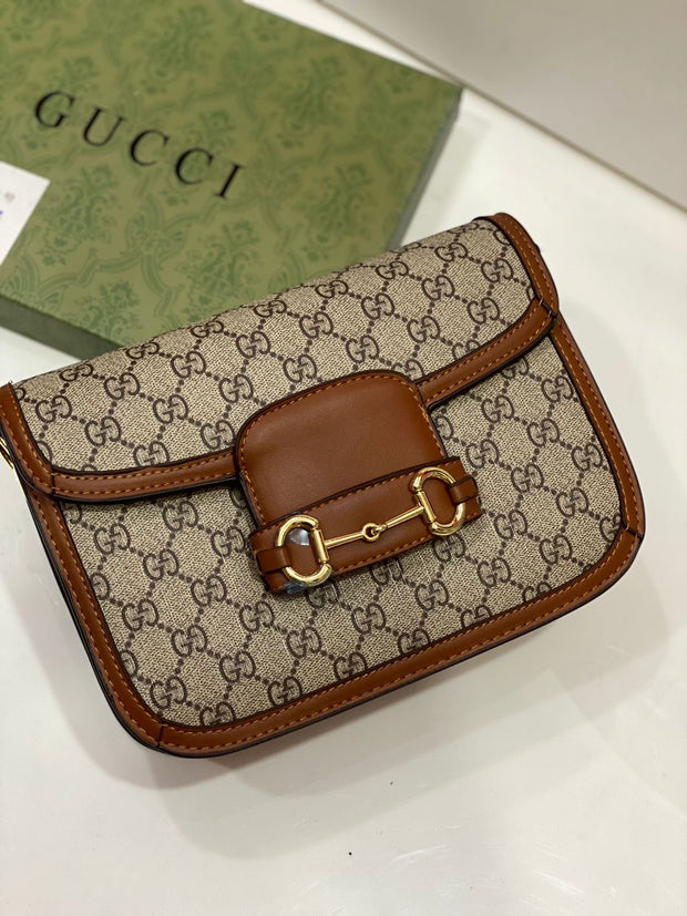 GUCCI 1995 HORSEBIT GG ORIGINAL FABRIC SHOULDER BAG…