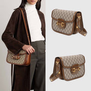 GUCCI 1995 HORSEBIT GG ORIGINAL FABRIC SHOULDER BAG…