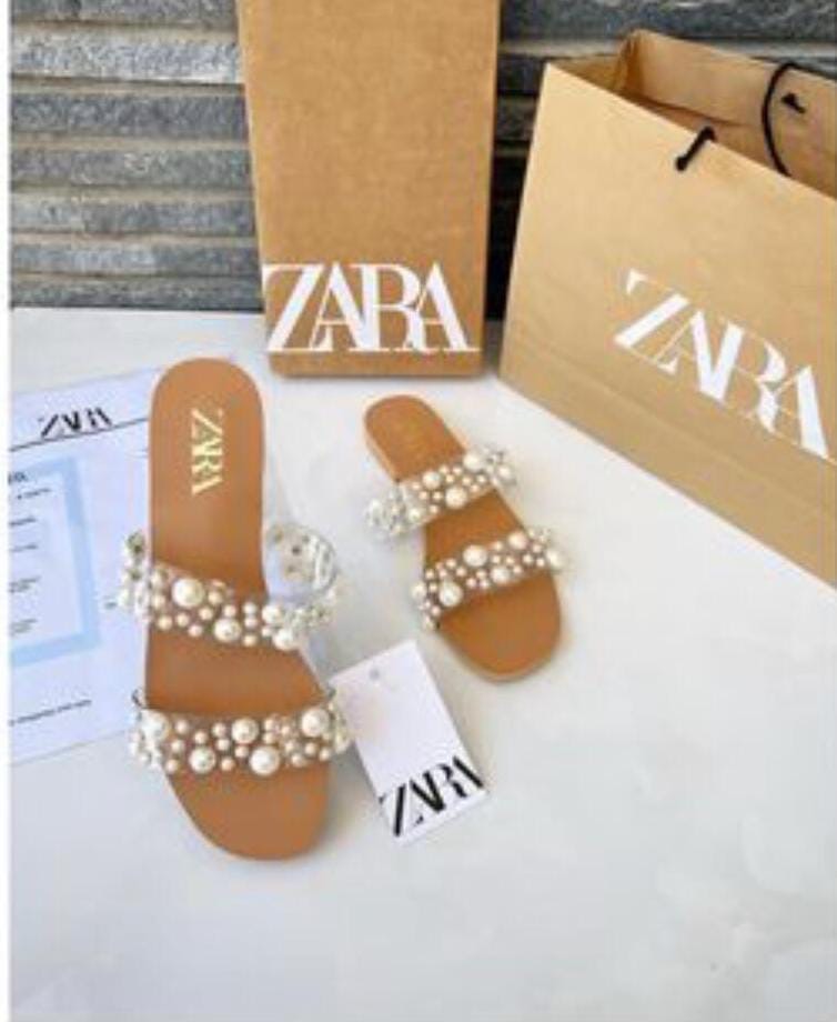 Zara Pearl Slides