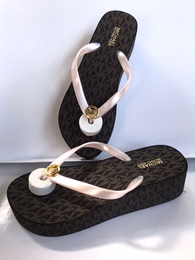 Michael Kors Brown Wedgy Flips