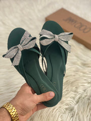 Jimmy Choo Bow Satin Sandals