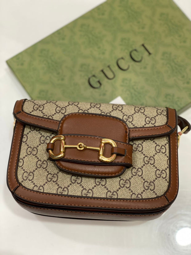 GUCCI 1995 HORSEBIT GG ORIGINAL FABRIC SHOULDER BAG…