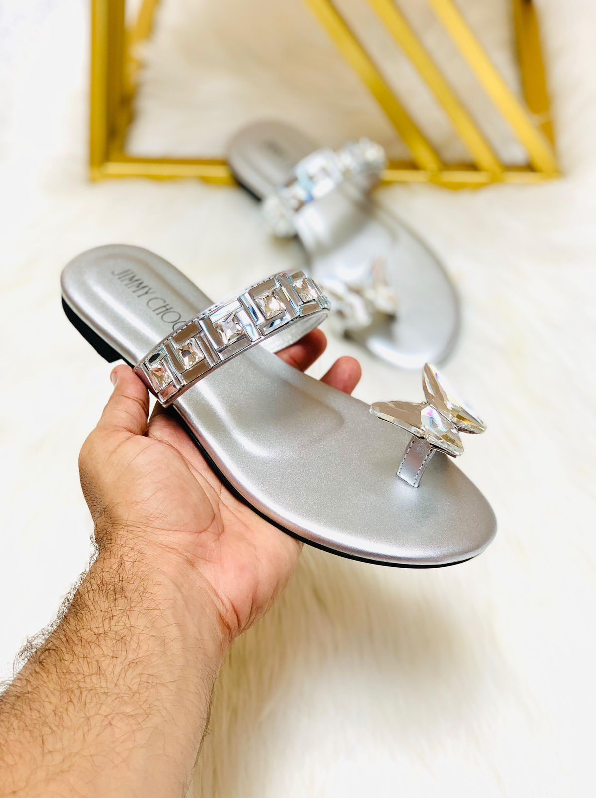 Jimmy Choo Butterfly Slippers