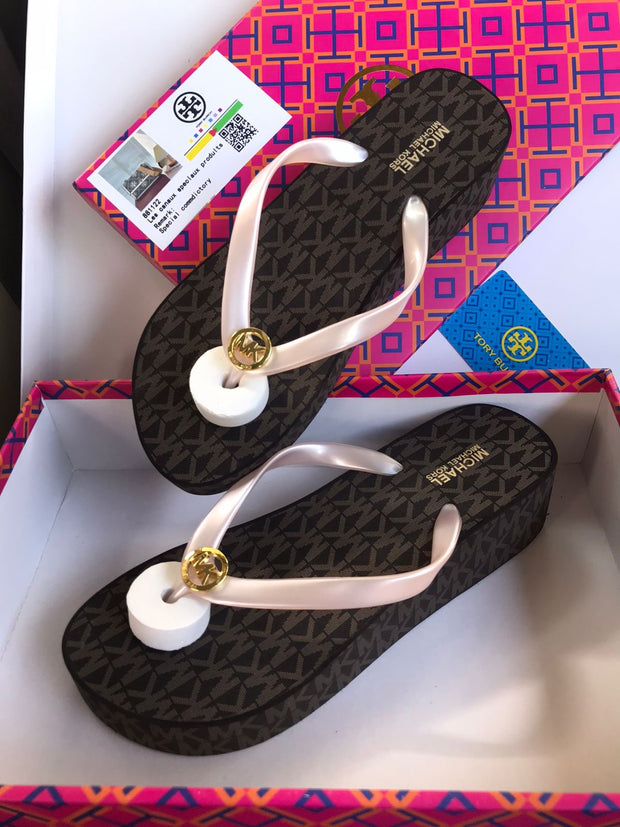 Michael Kors Brown Wedgy Flips
