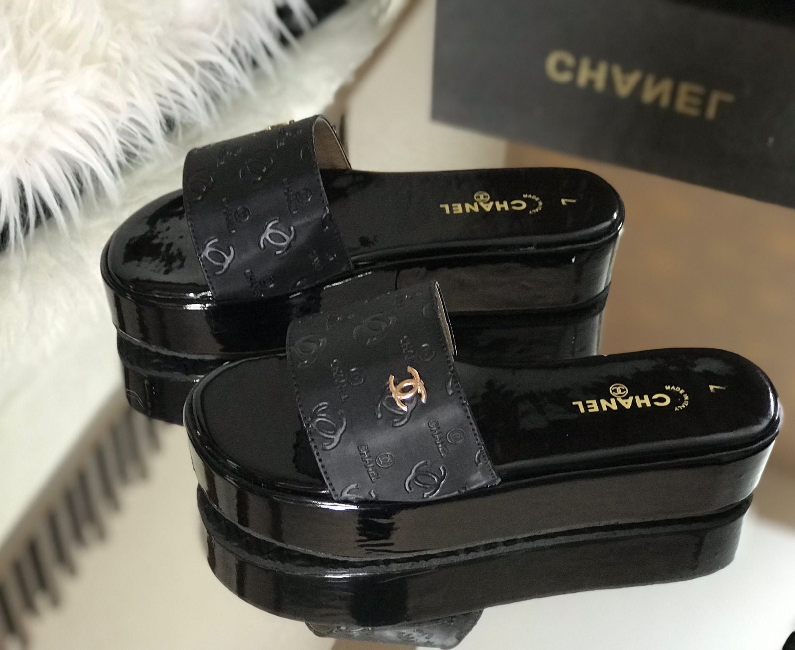 Chanel Wedges Slides