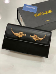 ROBERTO CAVALLI TIGER-EMBELLISHED SHOULDER BAG