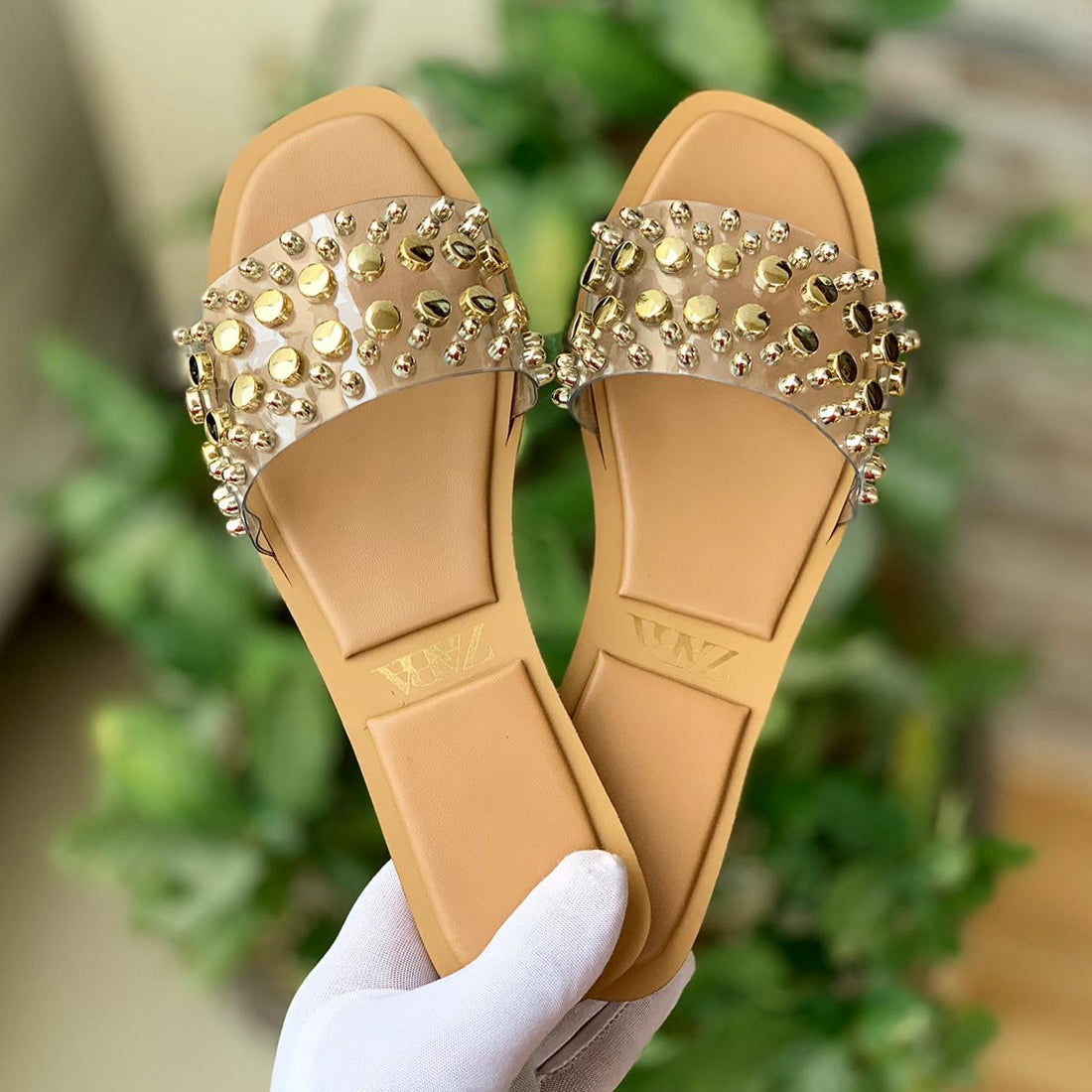 Zara Stud Signature Sandals