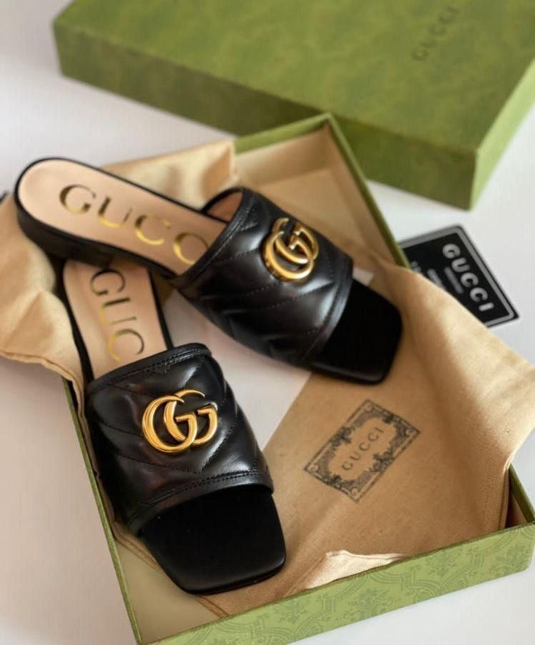 Gucci Leather Crafted Viva Sandals