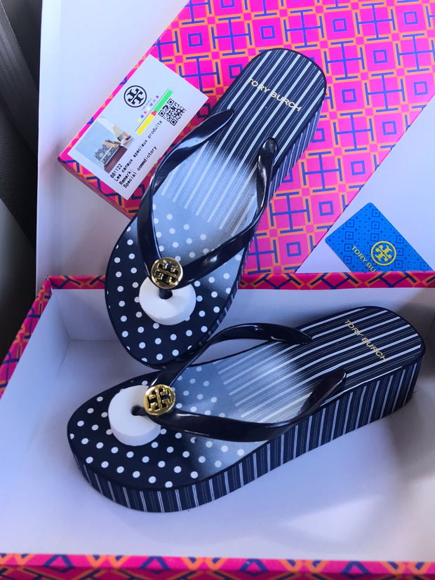 Tory Burch Polka Wedgy Flips