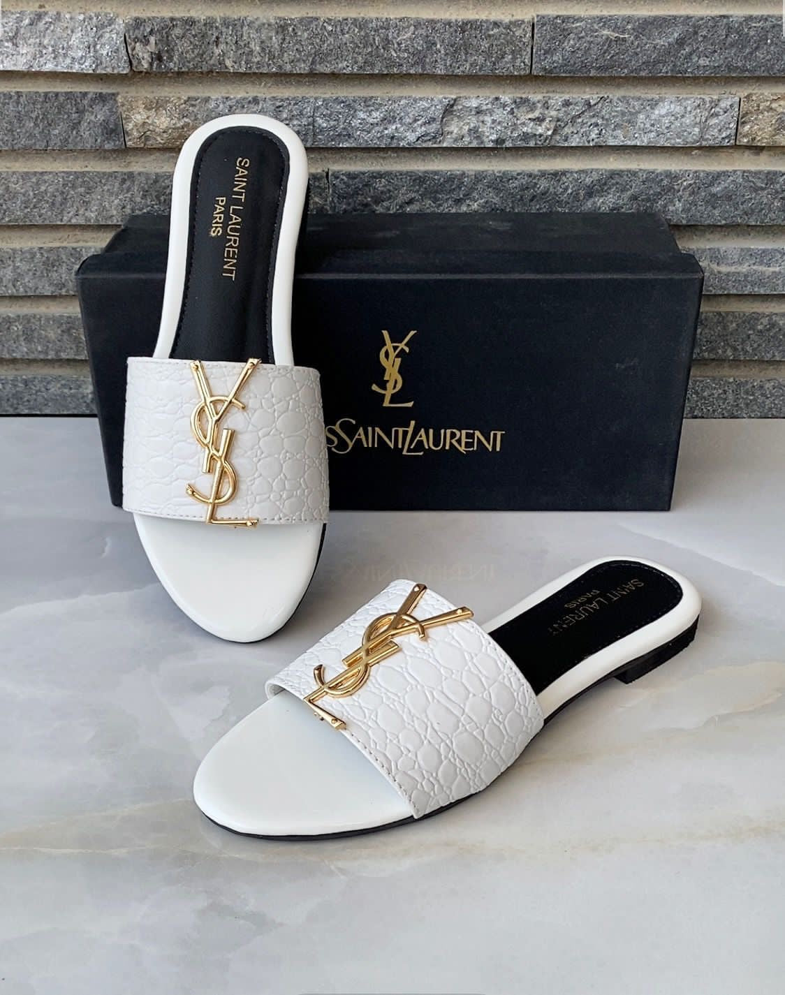 YSL snake print Slippers