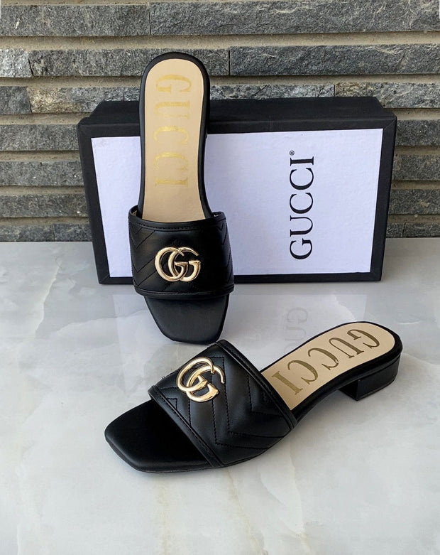 Gucci Leather Crafted Viva Sandals