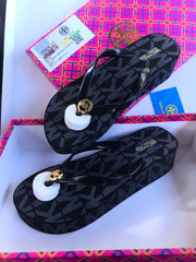 Michael Kors Black Wedgy Flips