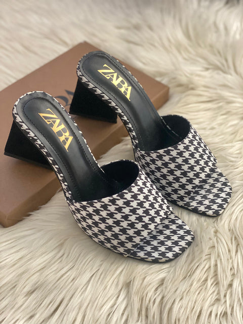 Zara B/W Qube Heels