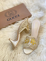 Gucci Embroided Net Heels