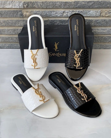 YSL snake print Slippers