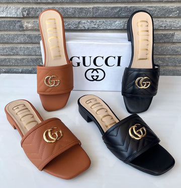 Gucci Leather Crafted Viva Sandals