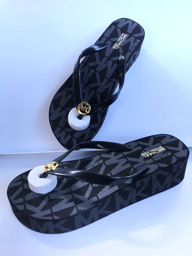 Michael Kors Black Wedgy Flips