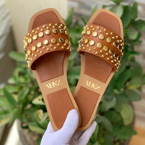 Zara Stud Signature Sandals