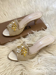 Gucci Embroided Net Heels