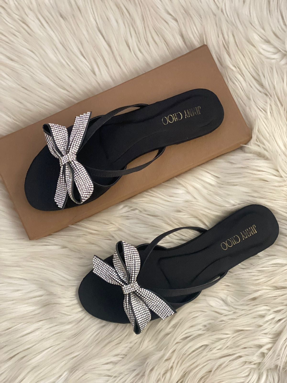 Jimmy Choo Bow Satin Sandals