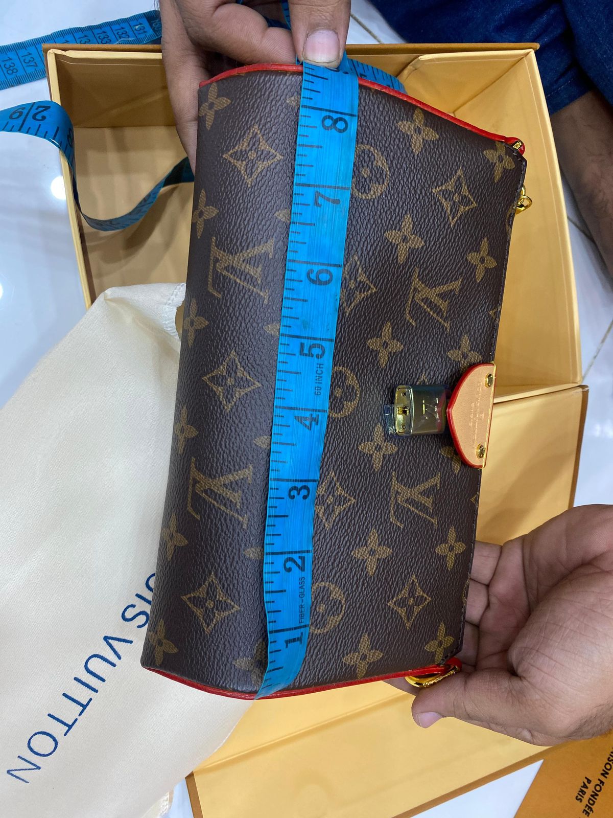 Lv Monogram Embroidered Pochette Bag