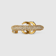 Double G Key Ring With Crystals