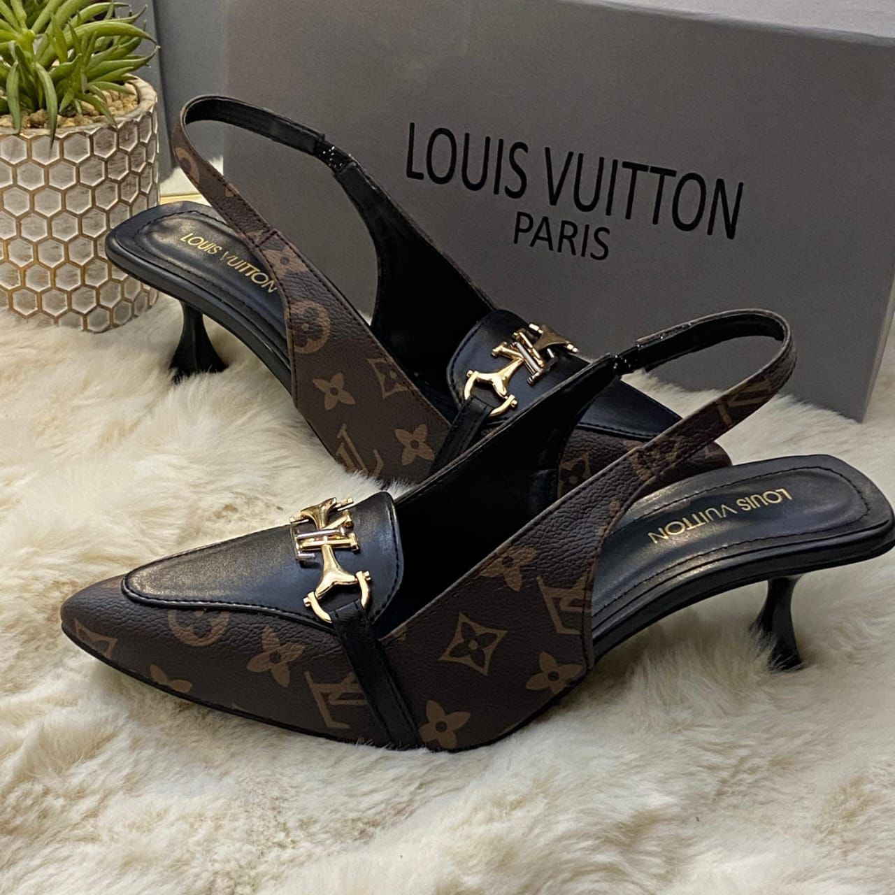 Lv Sophisticated Slingback Mules Heels