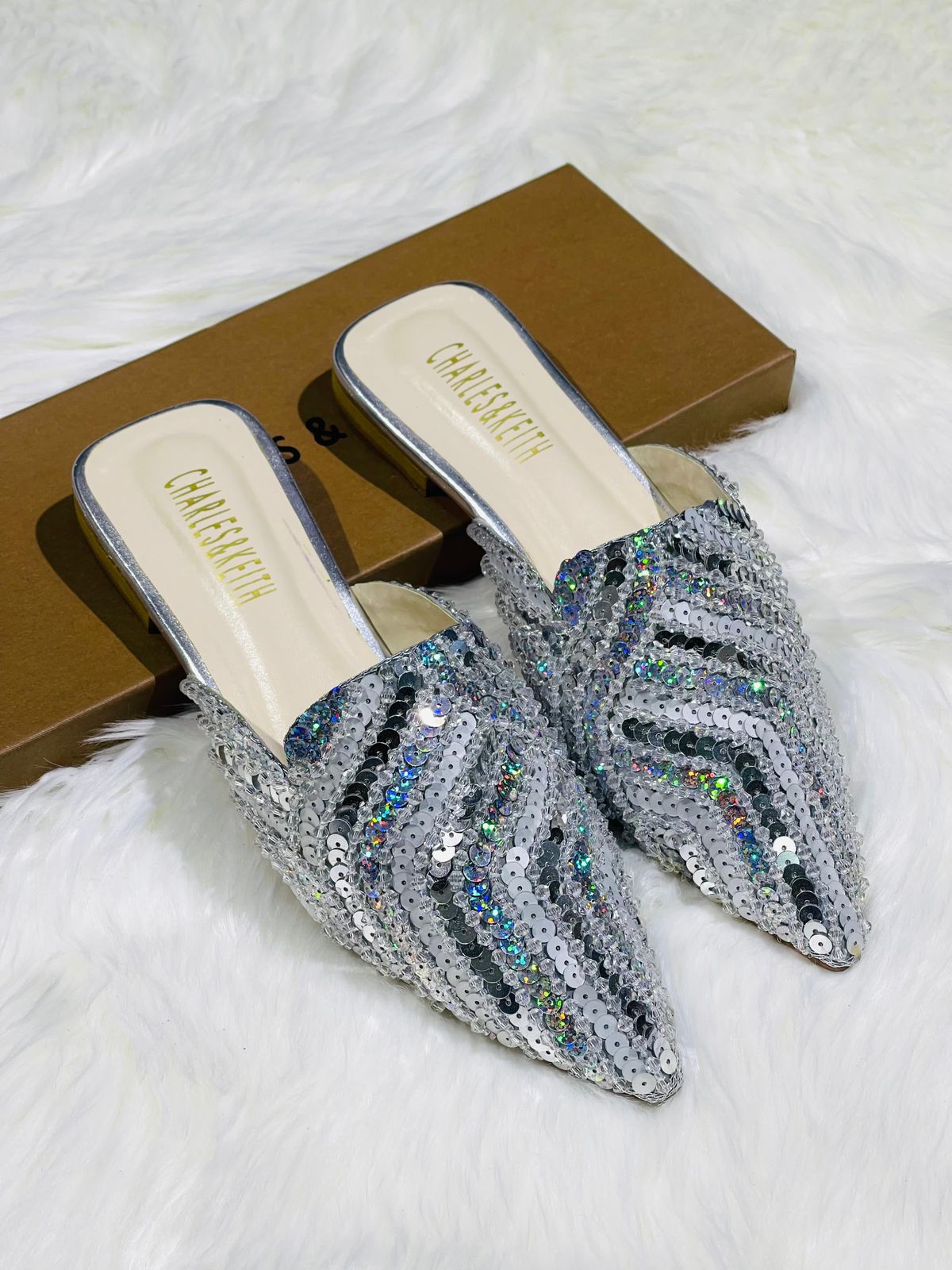 Charles And Keith Embroidered Sequence Pumps