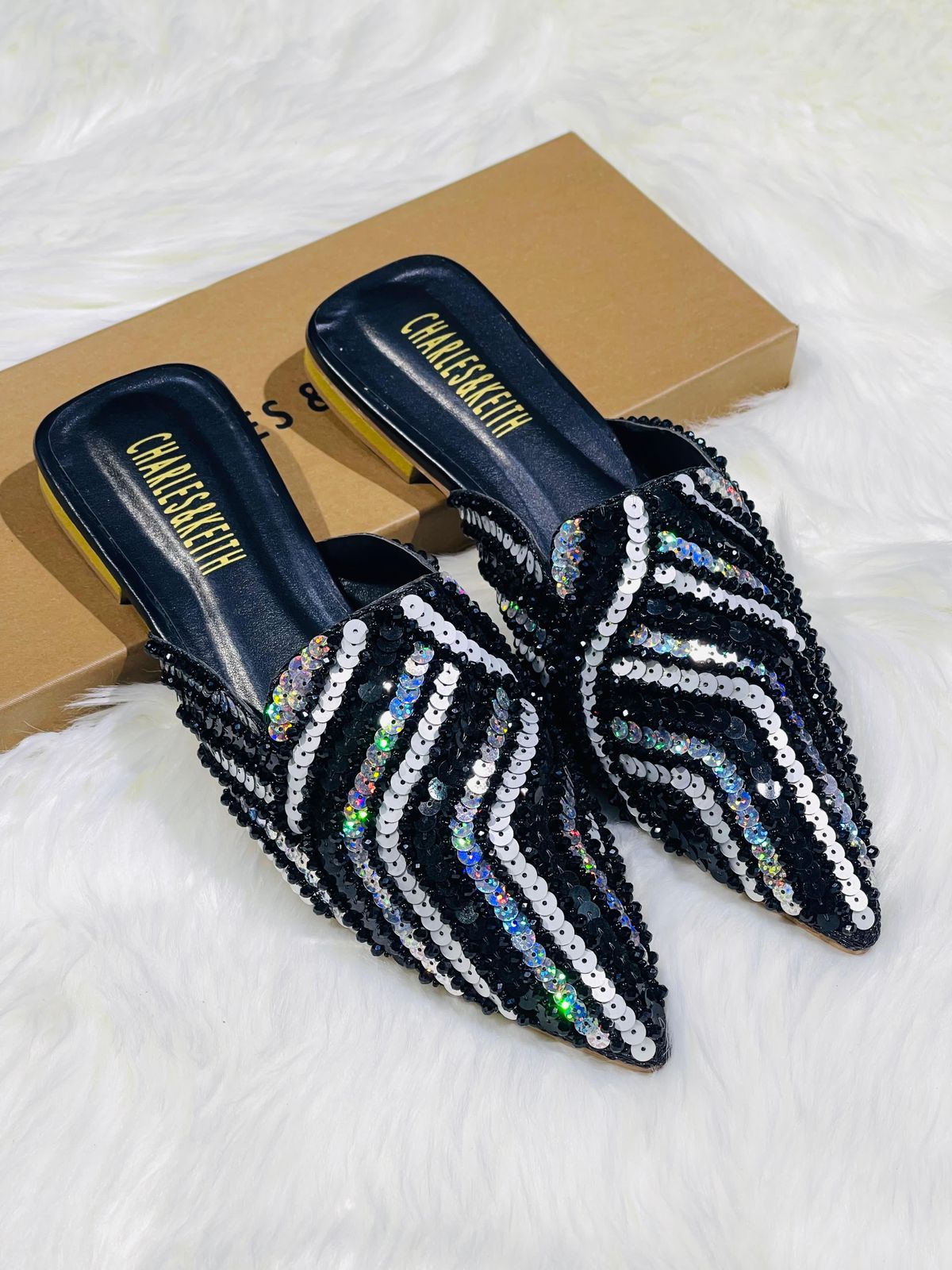 Charles And Keith Embroidered Sequence Pumps