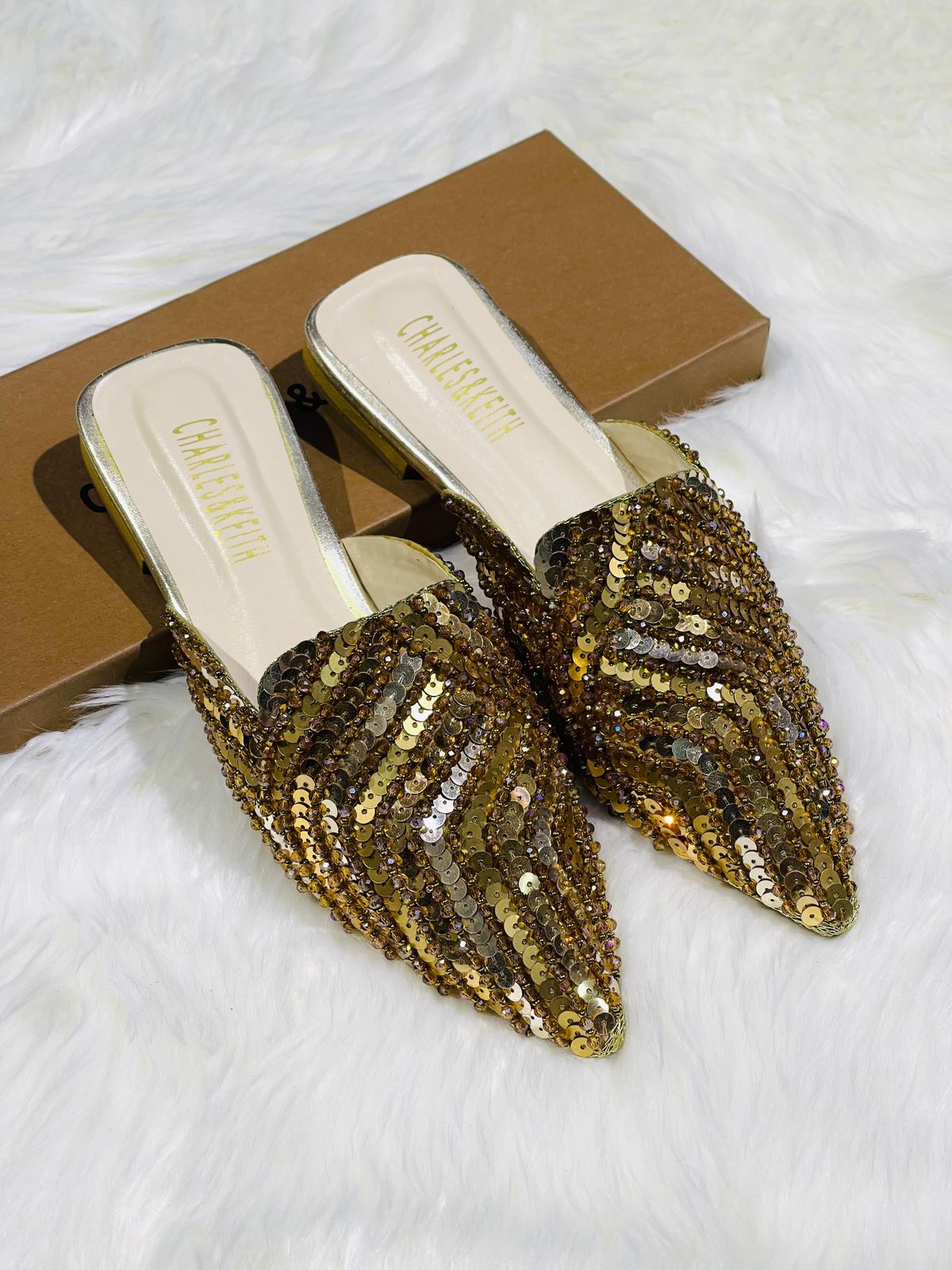 Charles And Keith Embroidered Sequence Pumps