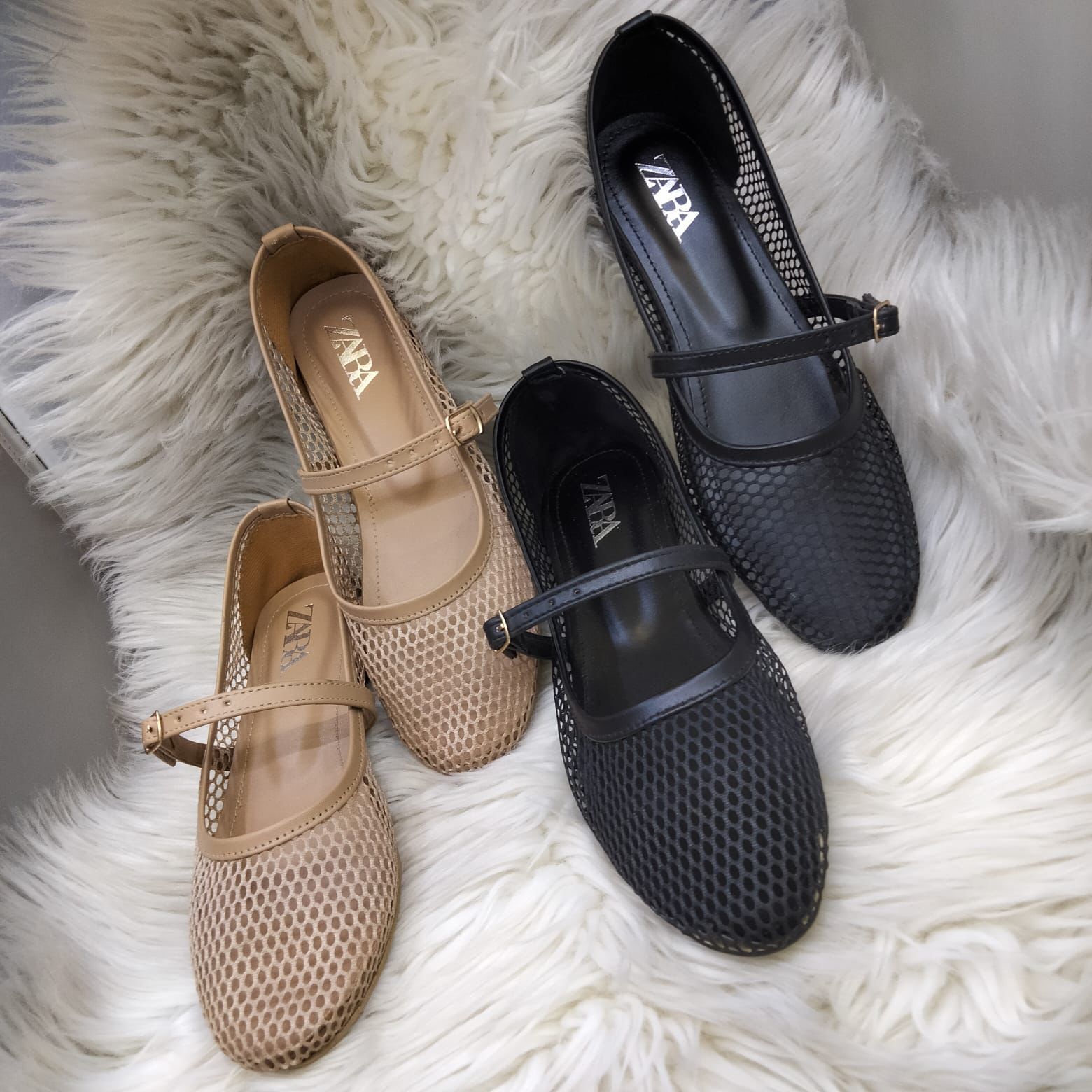 Zara Lace Mesh Pumps