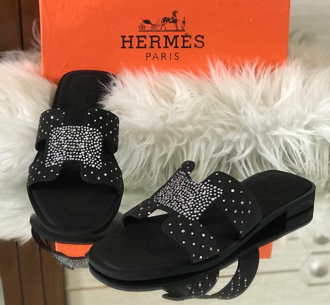 Hermees Furry Slippers