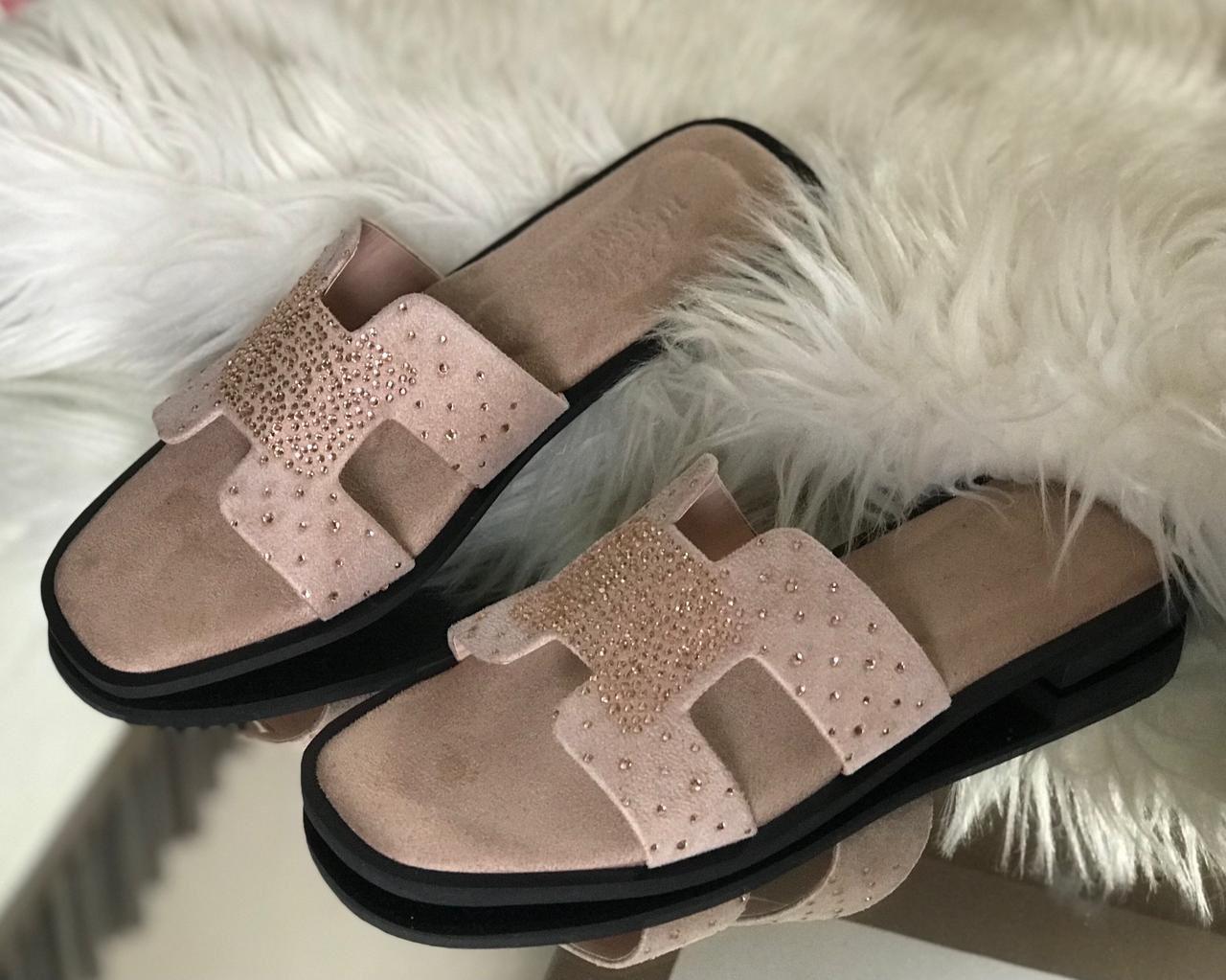 Hermees Furry Slippers