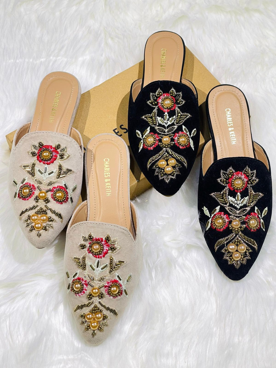 Charles And Keith Embroidered Pumps