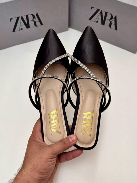 Zara Rhinestone Strap Mule