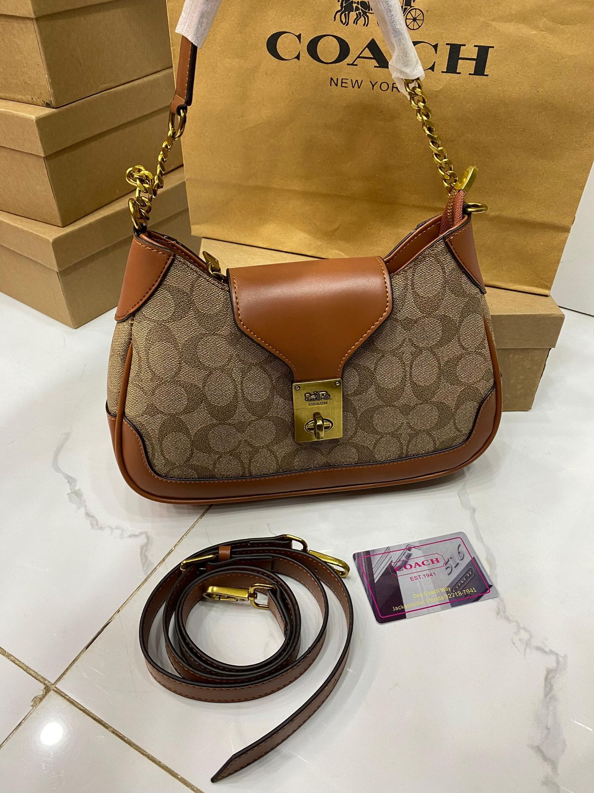 Coach Flap Chain Shoulder Bag