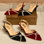 Zara Signature Suede Kitten Heels