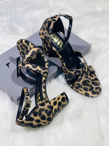 Zara Cheetah Block Heels