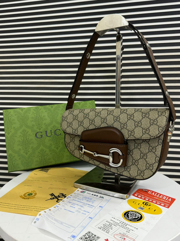 Gucci Horsebit 1955 Monogrammed Small Shoulder Bag