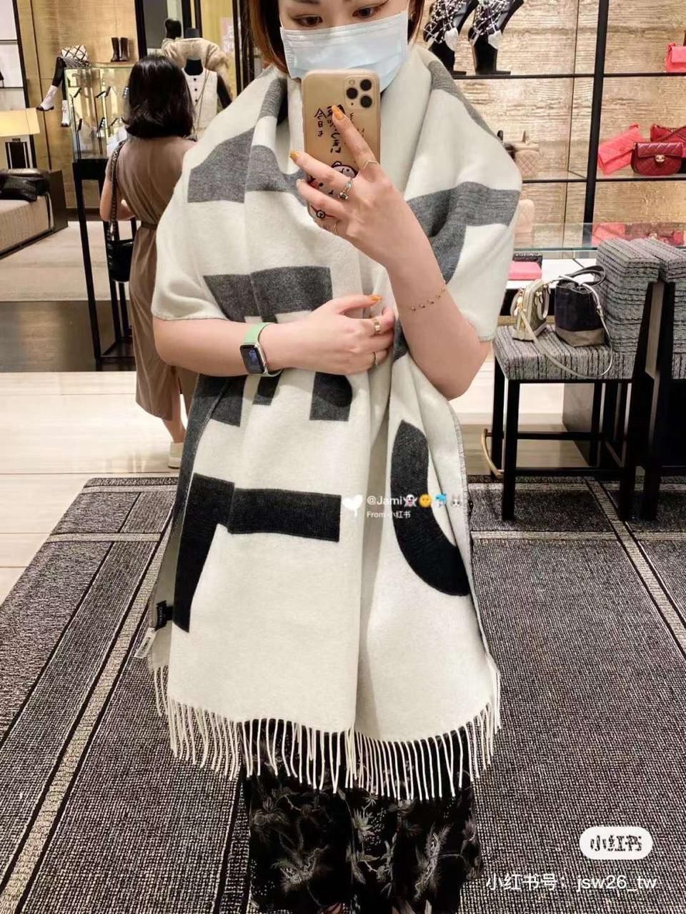 Chanel Woolen Shawls Reverse able