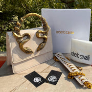 Roberto Cavalli Borsa Bordeaux Con Serpenti Bag