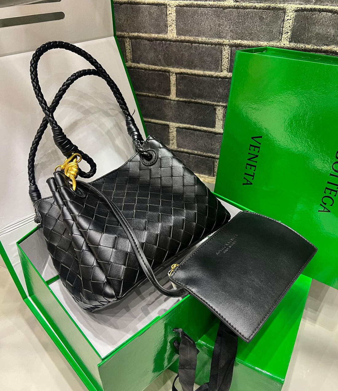 Bottega Venetta Supple Intrecciato Shoulder Bag