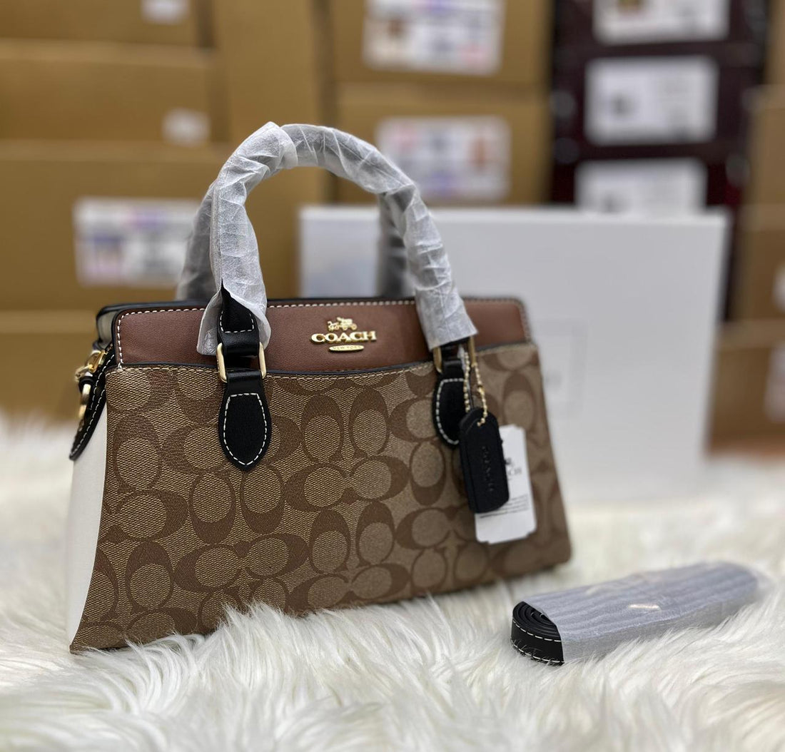 Coach Darcie Carryall Bag In Blocked Signature Canvas