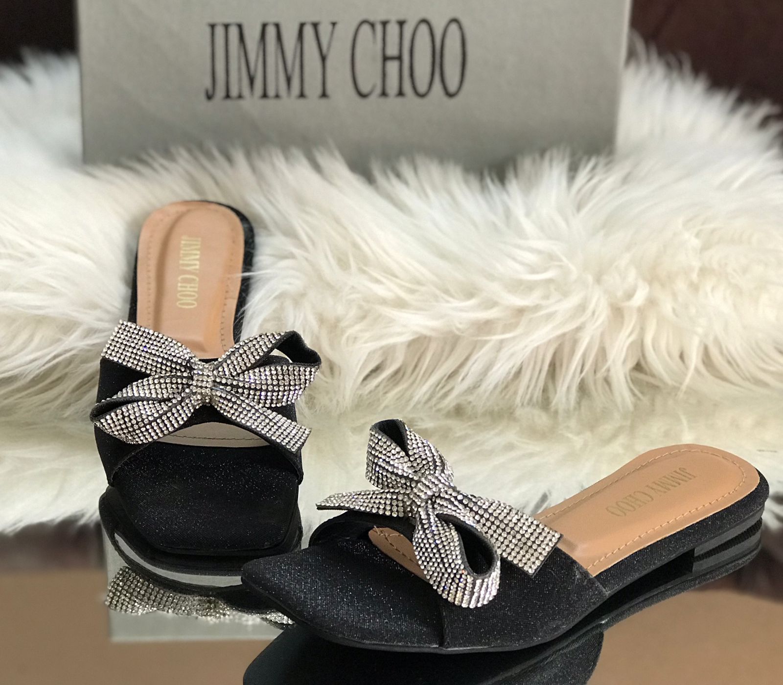 Jimmy Choo Bow Embelished Flats