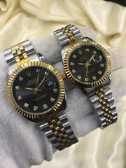 Rolex Gold Plated Dual Shade Couple Watches