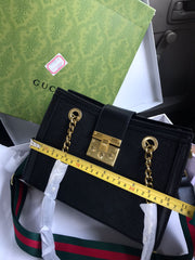 Gucci Canvas Signature Medium Padlock Shoulder Bag
